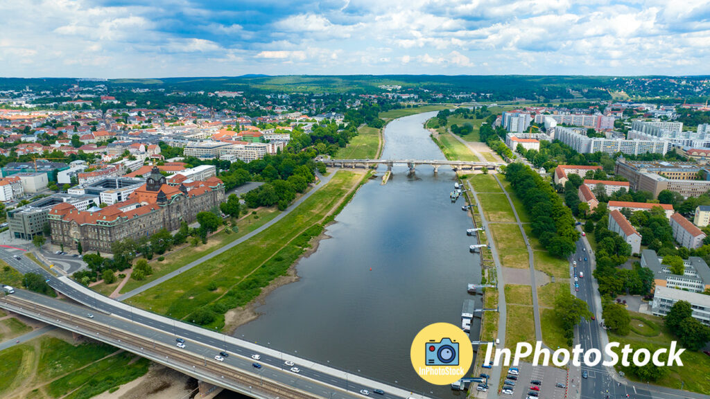 Vista de Dresde desde un dron