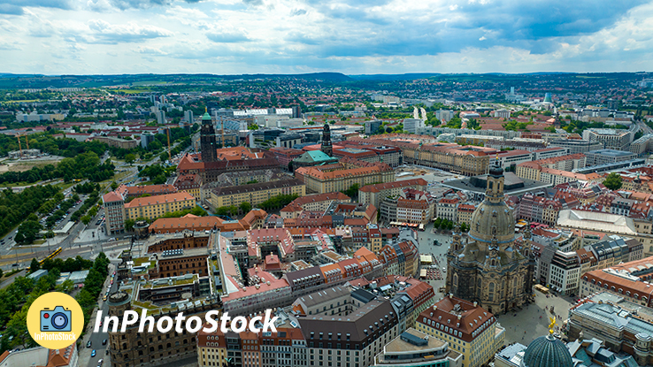 Dresden-billeder fra en drone