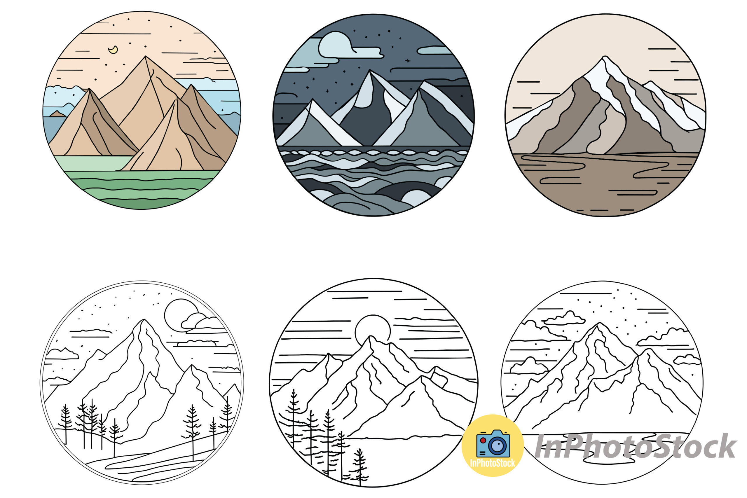 Mountains graphics for Handicrafts