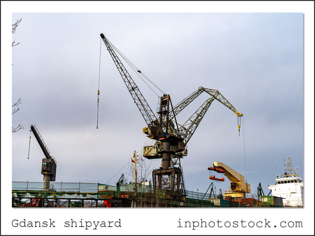 Gdansk shipyard stock photo