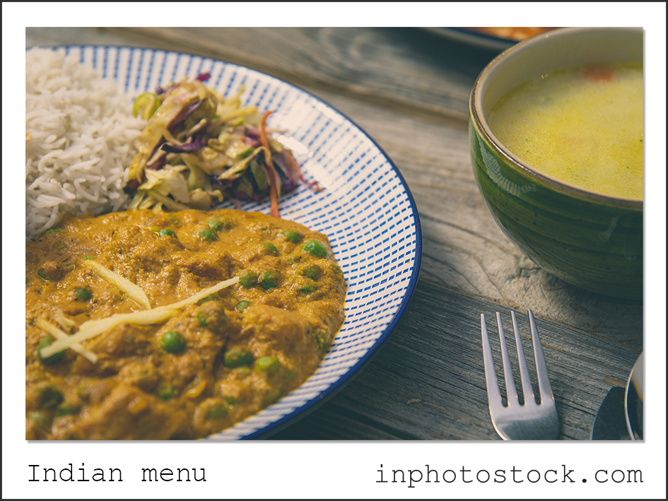 Indian menu photo stock - inphotostock