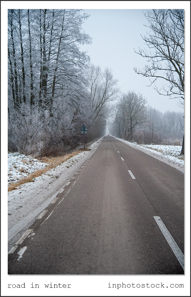 road in winter photography