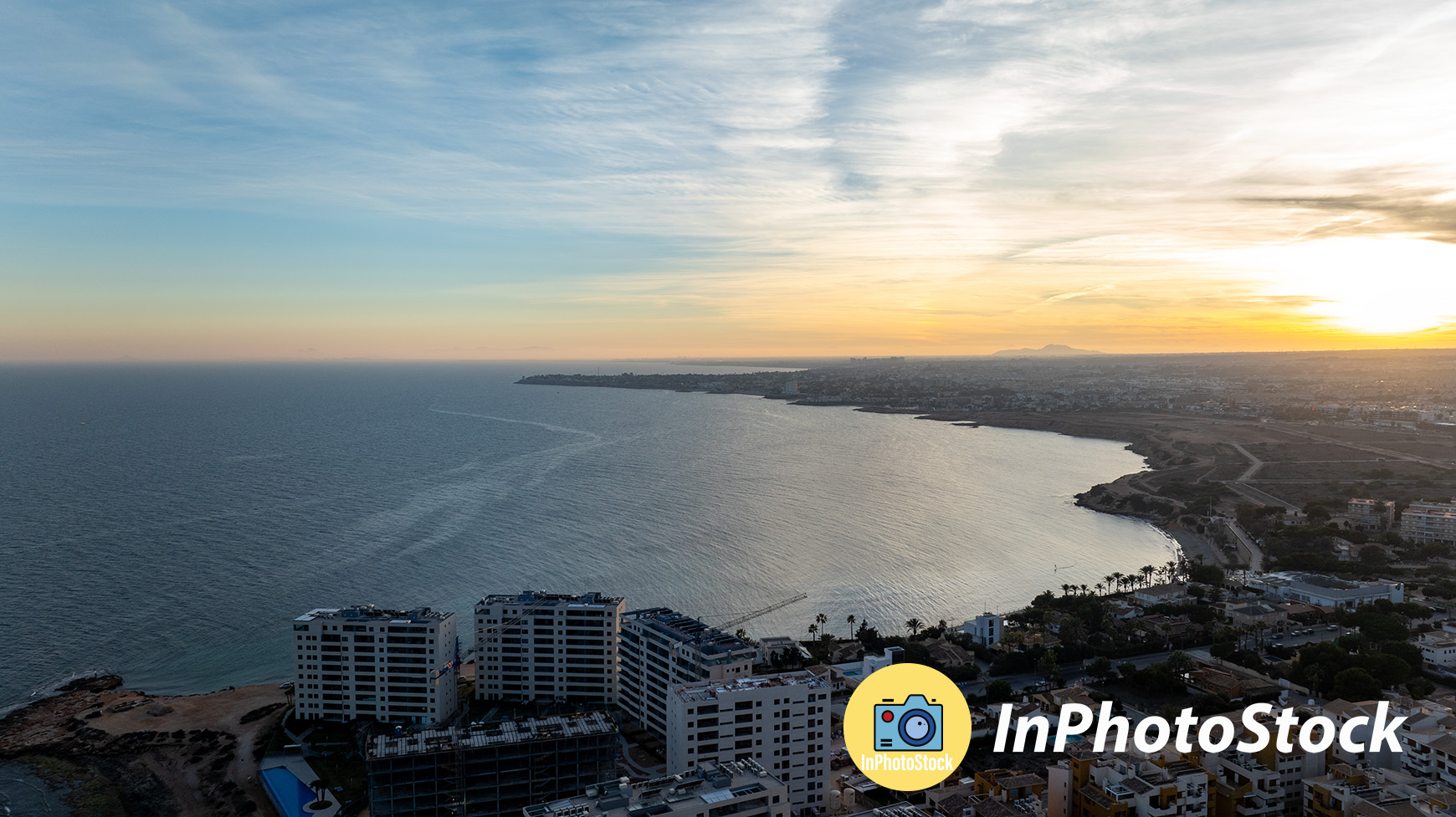Punta Prima on the Costa Blanca Spain - view from the drone.